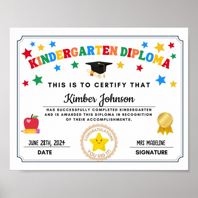 Poster Certificat d'études de la maternelle (Devant)