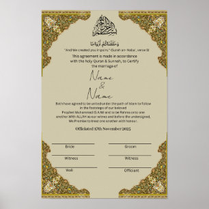 Poster Certificat islamique Nikkah