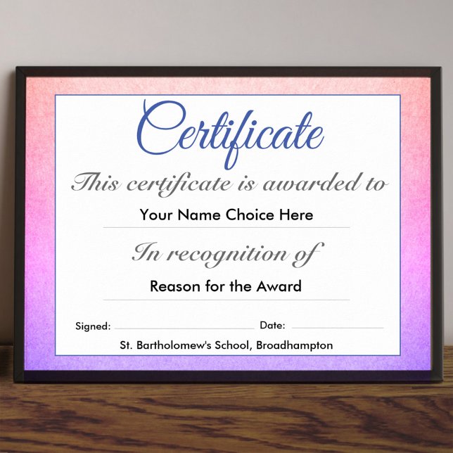 Poster Certificat ou bourse scolaire pour enfants (Créateur téléchargé)