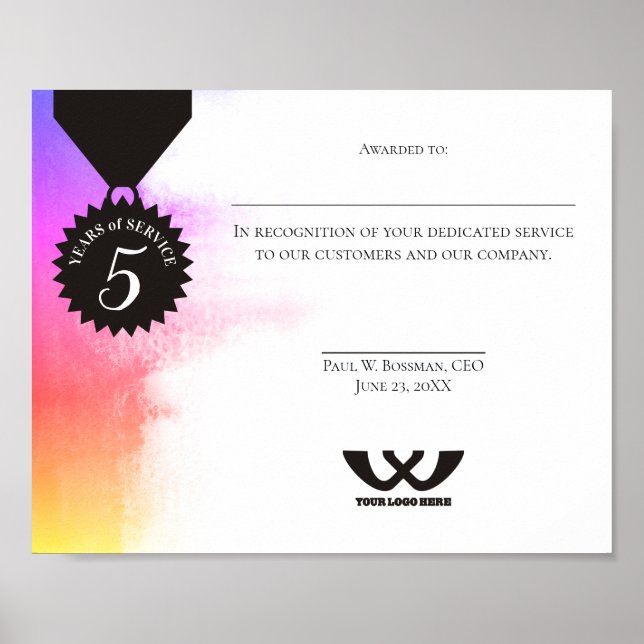 Poster Certificat universel d'attribution d'anniversaire  (Devant)