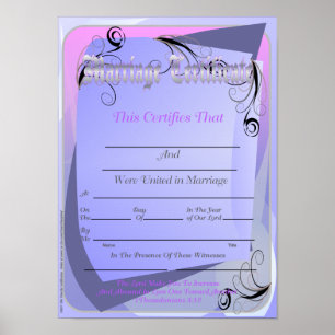 Poster Certificats de mariage
