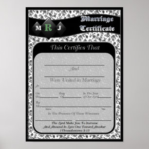 Poster Certificats de mariage