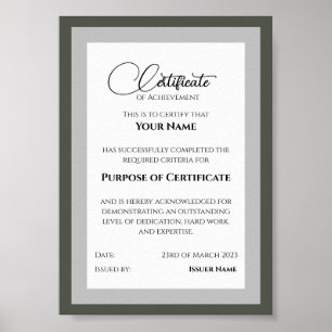 Poster Certificats de matrice versatile
