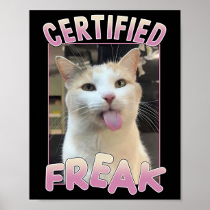 Poster Certifié Freak Cute Chat Amateurs de mème Animaux 