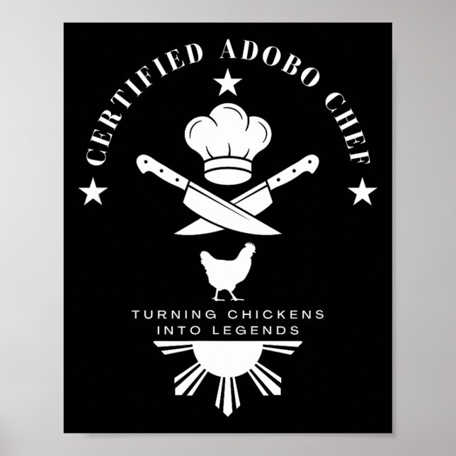 Poster Certified Adobo Chef New Filino Graphics Statement (Devant)
