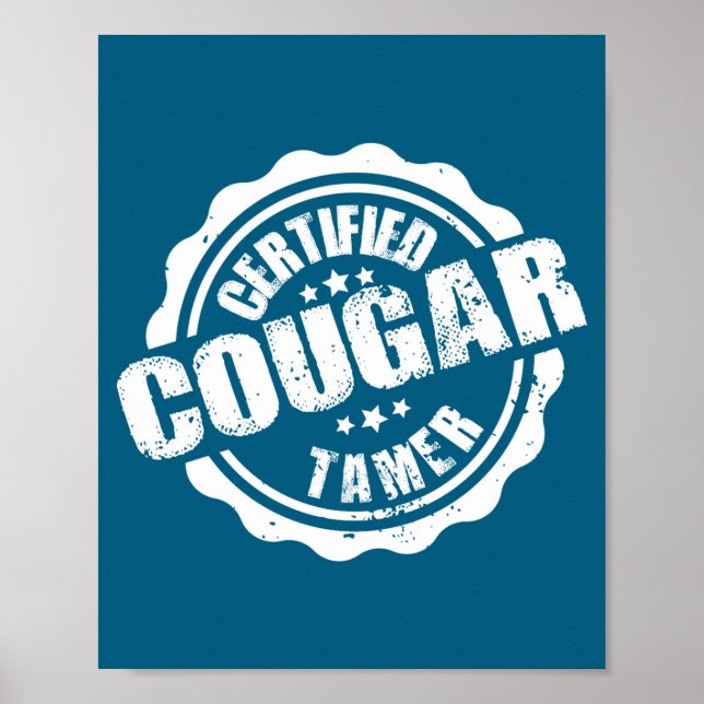 Poster Certified Cougar Tamer Funny Mens Cougar Tamer  (Devant)