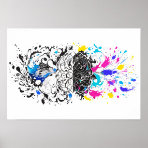 Poster Cerveau gauche contre Cerveau droit Création