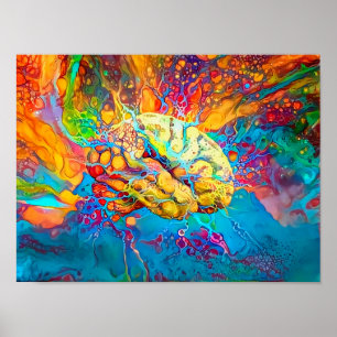 Poster Cerveau psychédélique