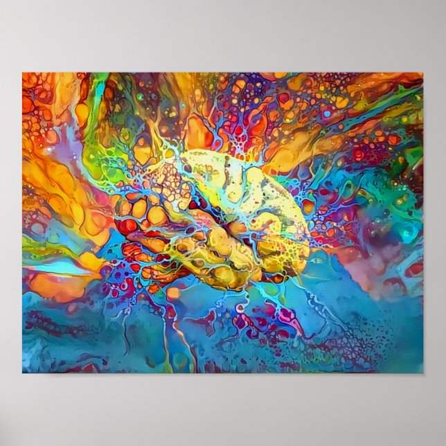 Poster Cerveau psychédélique (Devant)