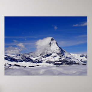 Poster Cervin dans une mer de nuages en Suisse