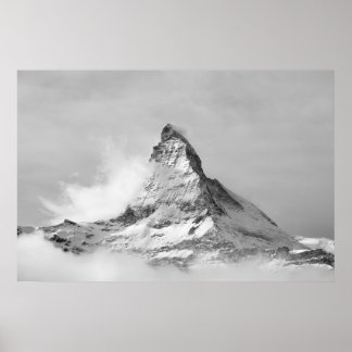 Poster Cervin en hiver