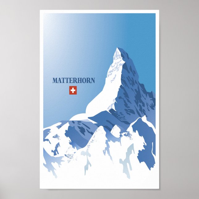 Poster Cervin, Zermatt, Suisse, Ski (Devant)