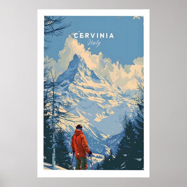 Poster Cervinia Ski Print - Italie 1 (Devant)