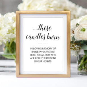 Poster Ces bougies brûlent en souvenir de mariage