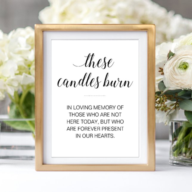 Poster Ces bougies brûlent en souvenir de mariage (Créateur téléchargé)