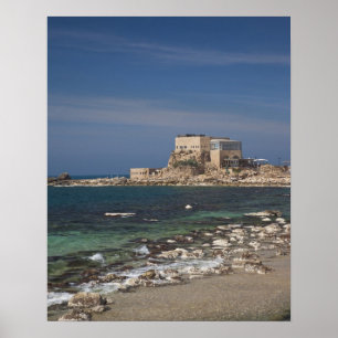 Poster Césarée ruines du port construit par Hérode le Gra