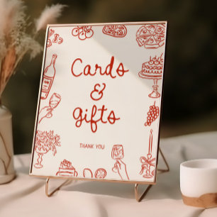 Poster C'est Amore Red Illustrated Cartes & Cadeaux