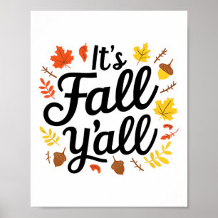 Poster C'est automne Yall Halloween chauves-souris Citrou