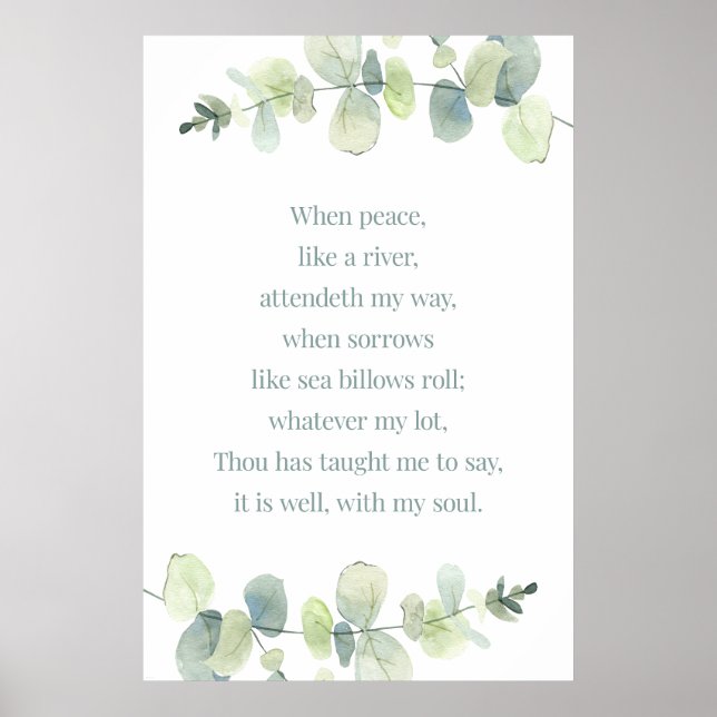 Poster C'Est Bien Avec Mon Âme, La Bible Verse Print, Hym (Devant)