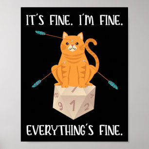 Poster C'est Bien Joueur De Jdr Chat D20 Dés Geek