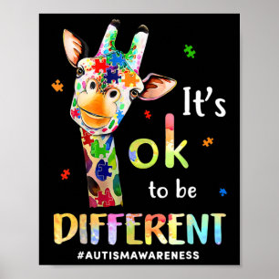 Poster C'Est Bon D'Être Un Puzzle De Giraffe Différent Au