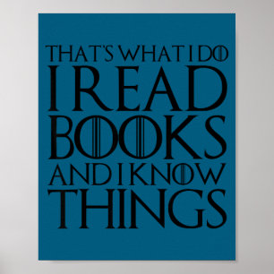 Poster C'est ce que je fais je lis des livres je connais 