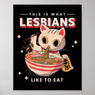 Poster C'Est Ce Que Les Lesbiennes Aiment Manger - Drôle