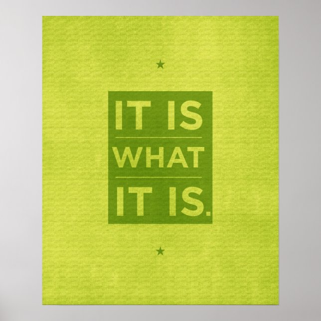 Poster C'est ce qu'il est - Vert (Devant)