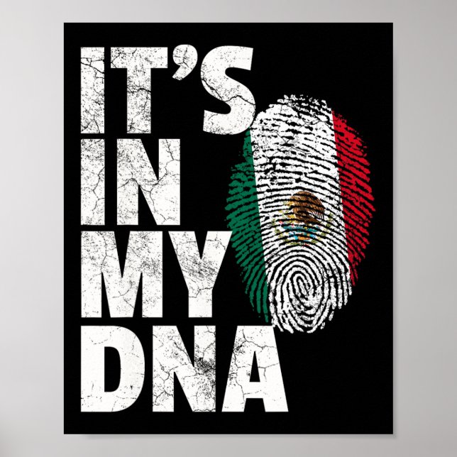 Poster C'est dans mon Adn Mexicain drapeau Cinco De Mayo  (Devant)