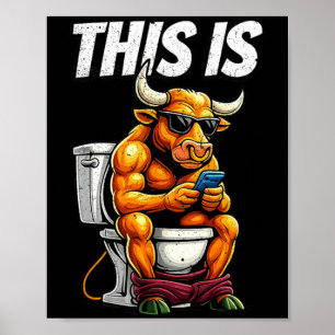 Poster C'est de la Merde - Toilettes de Vache Humour