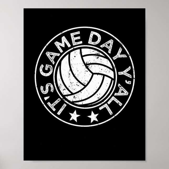 Poster C'est Jeu Jour Y'all Funny Volleyball Joueur Vball (Devant)