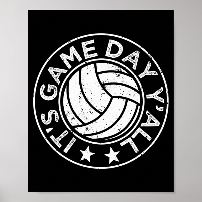 Poster C'est Jeu Jour Y'all Funny Volleyball Joueur Vball (Devant)