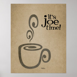 Poster C'est Joe Time Coffee Cup Print