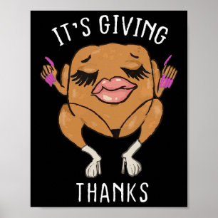 Poster C'est la dinde de remerciement drôle mème de Thank
