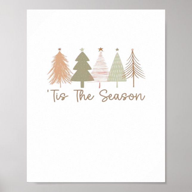 Poster C'Est La Saison Arbres De Noël Whimsical Noël (Devant)