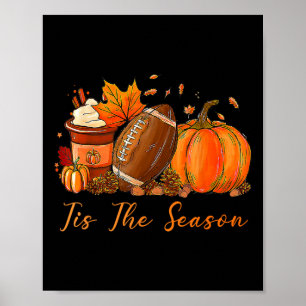 Poster C'est la saison automne football américain citroui