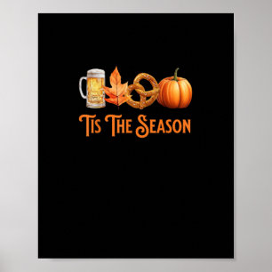 Poster C'est La Saison Bière De Citrouille Bretzel D'auto