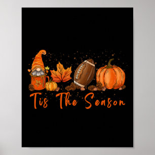 Poster C'Est La Saison Citrouille Leaf Latte Fall Thanksg