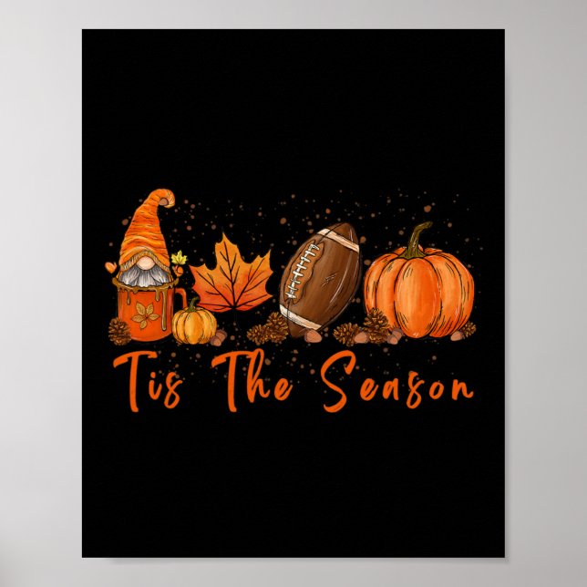 Poster C'Est La Saison Citrouille Leaf Latte Fall Thanksg (Devant)