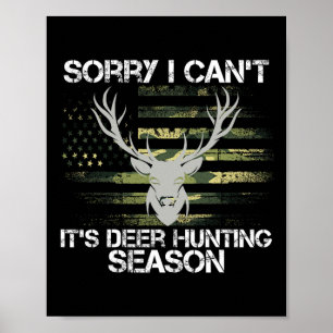 Poster C'est la saison de chasse aux cerfs Usa Drapeau Fu
