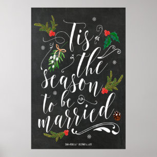 Poster C'est la saison de se marier panneau de mariage d'