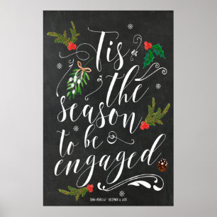 Poster C'est la saison de s'engager panneau de mariage d'