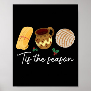 Poster C'est la saison des tamales Noël amusant mexicain 