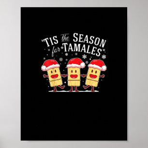 Poster C'est la saison des tamales Noël nourriture mexica