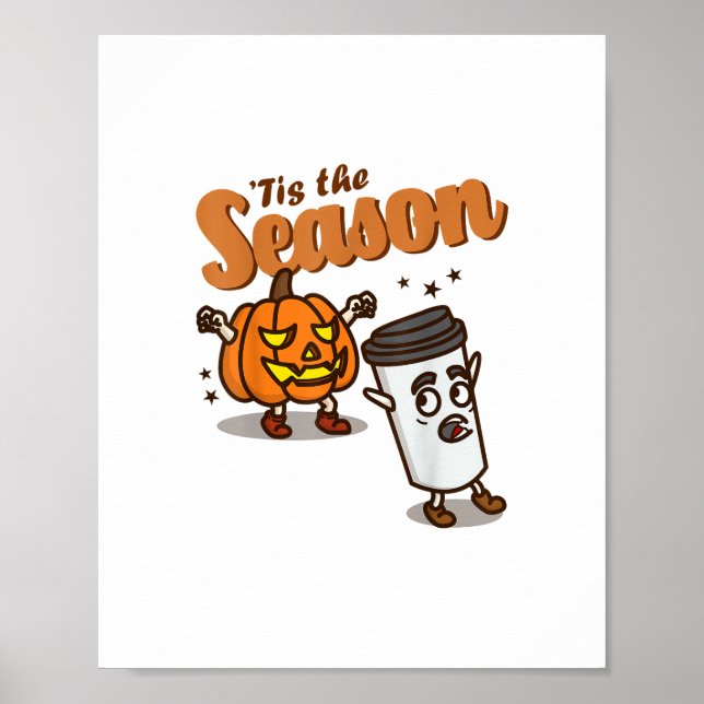 Poster C'est la saison détester latte au potiron Hallowee (Devant)