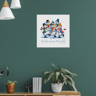 Poster C'est la saison d'être joyeux Danse de joyeux bonh