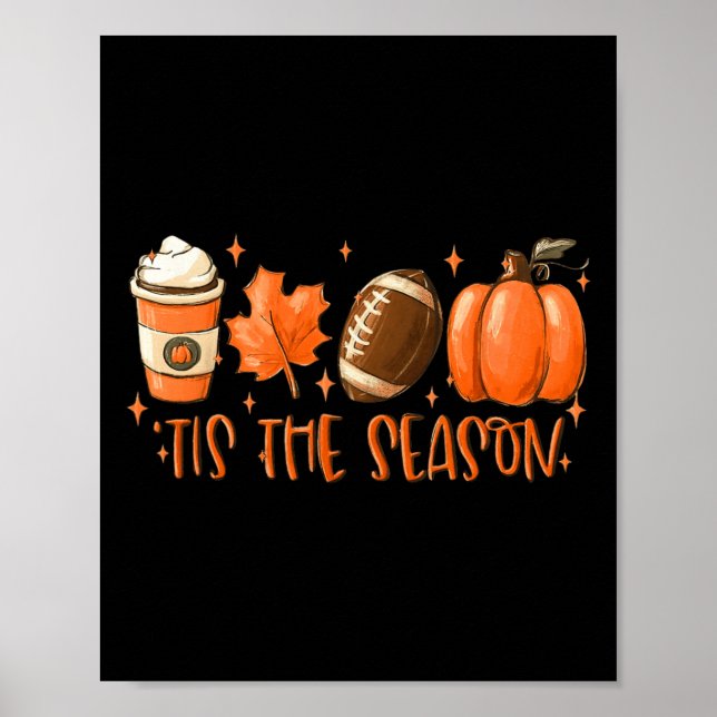 Poster C'Est La Saison Football Football Chute Thanksgivi (Devant)