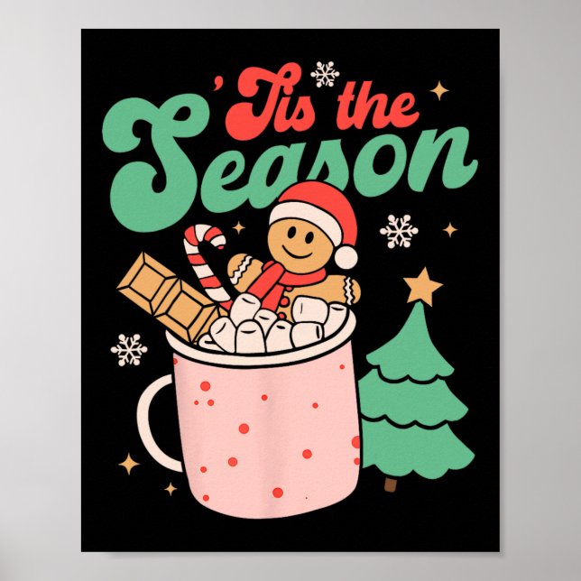 Poster C'Est La Saison Noël Chaud cacao Gingerbread Coo (Devant)