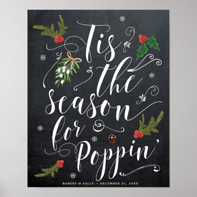 Poster c'est la saison pour poppin popcorn mariage signe (Devant)