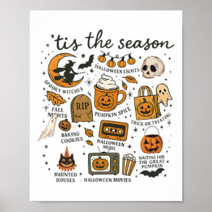 Poster C'Est La Sorcière De Citrouille Graphique Vintage 